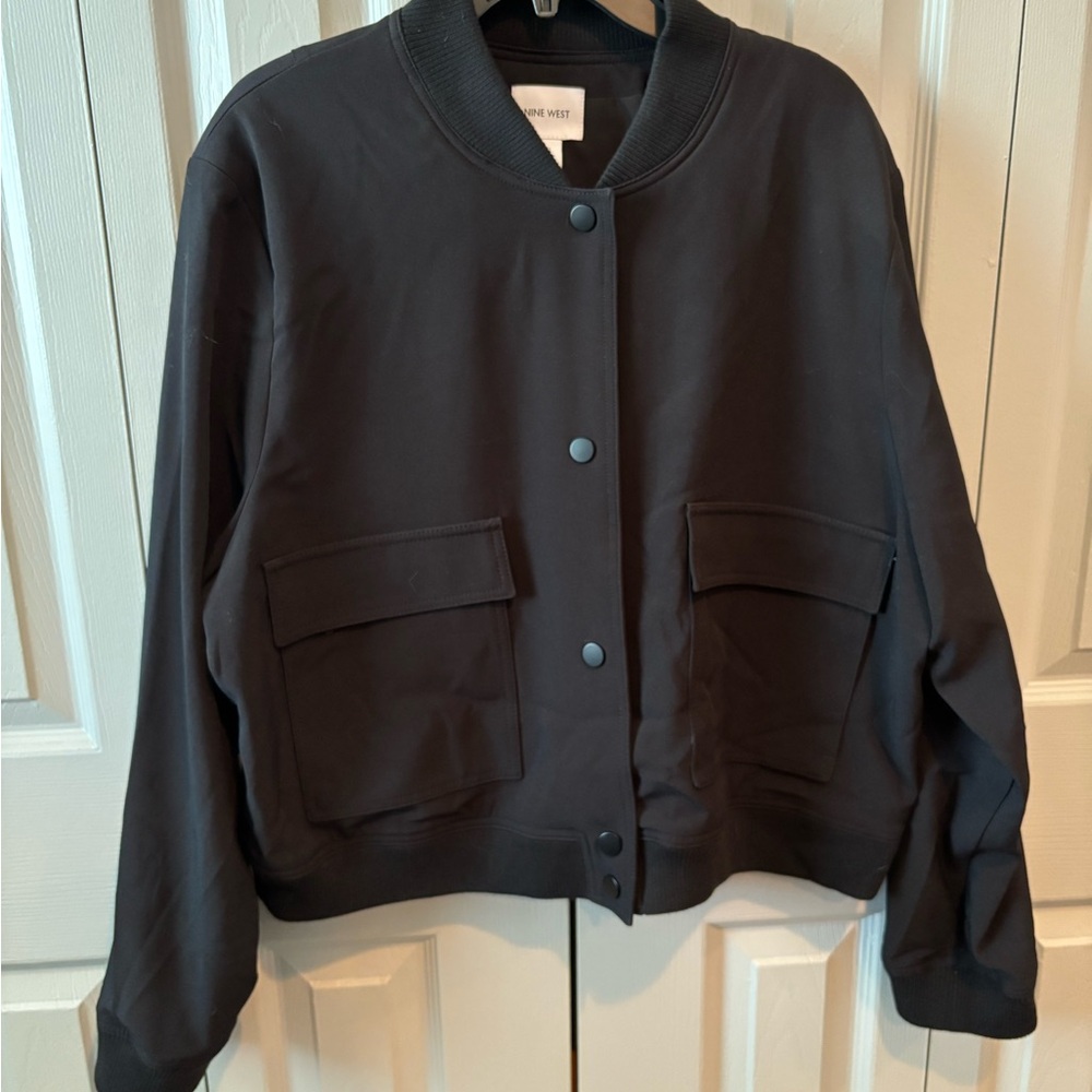 Nine West Black Bomber Jacket